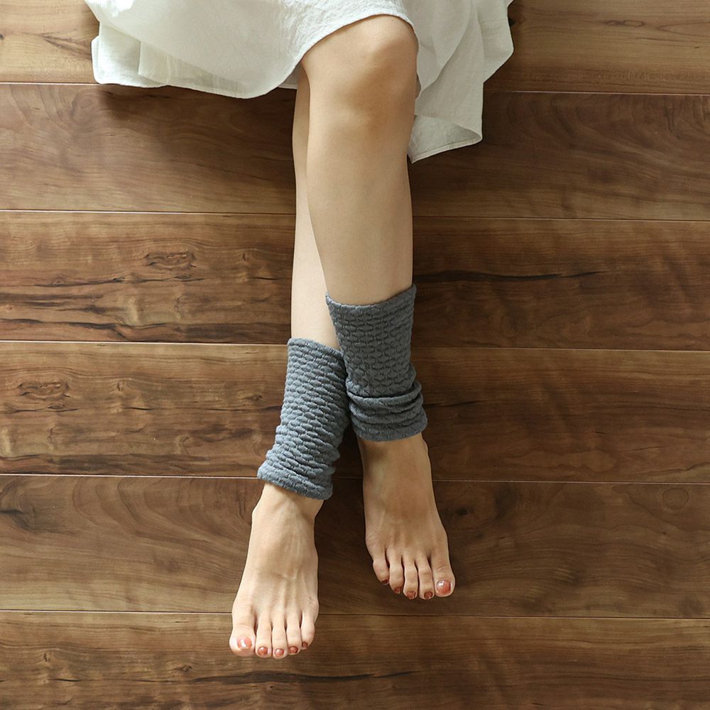 二重編みふんわり裏シルク100％レッグウォーマー肌側シルク100％│レッグウォーマー